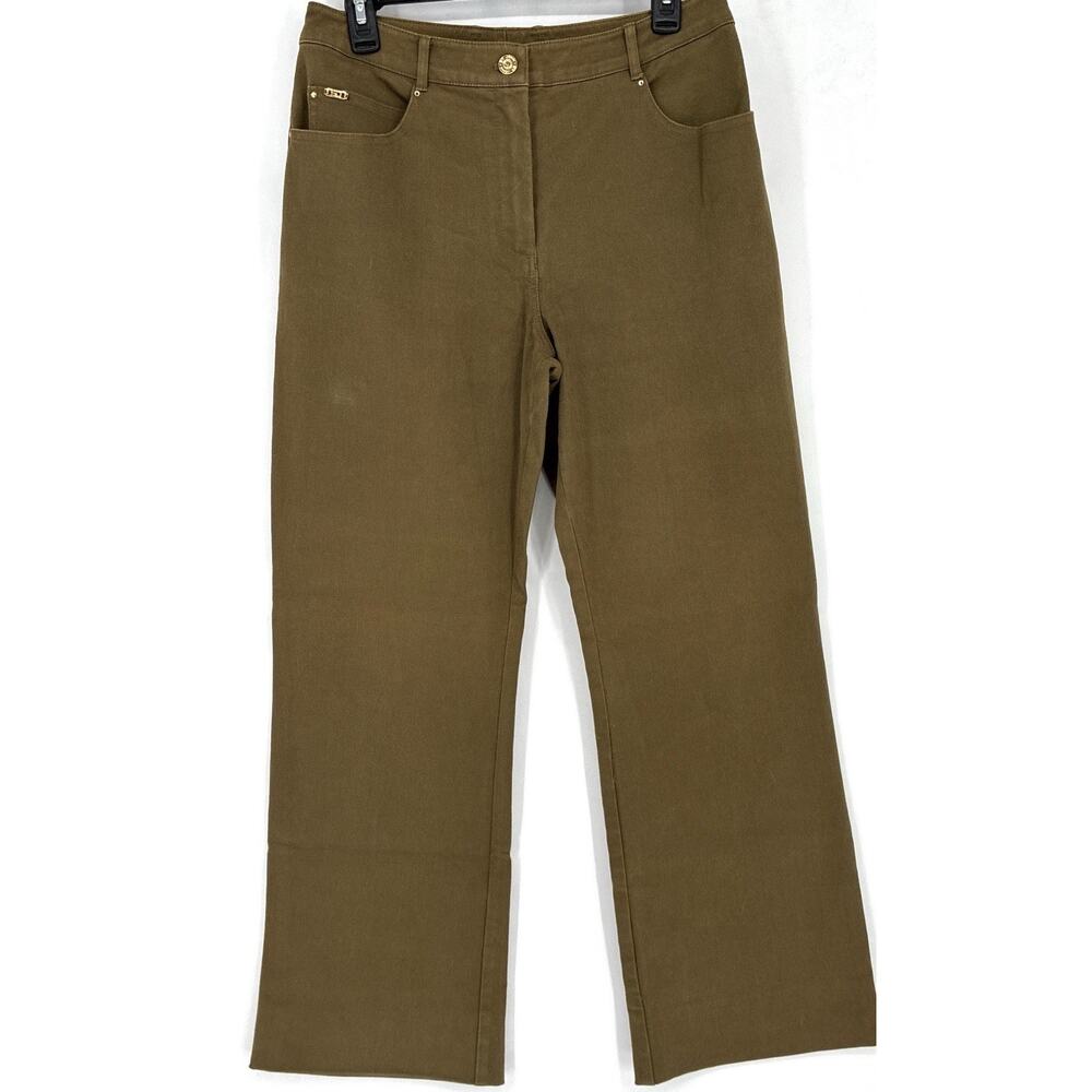 Vtg St. John Sport by Marie Gray Olive Stretch Bootcut Pants Size 8 Quiet Luxury